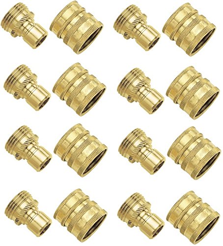 Premium Brass Quick Connector Set - 10-Piece Kit for Air, Water & Gas Lines - High Pressure & Corrosion Resistant - Ideal for Plumbing, HVAC & Automotive Applications