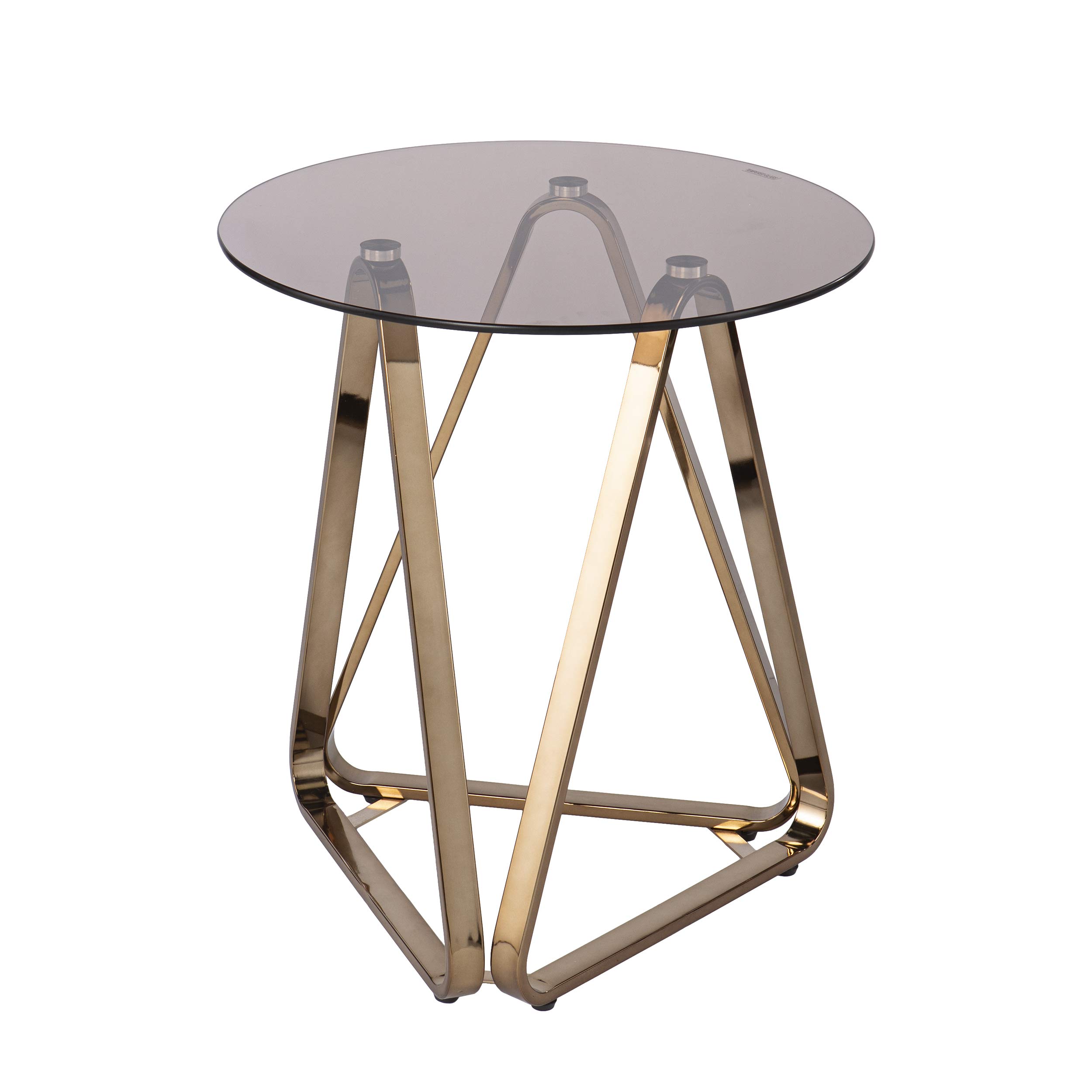 SEI Furniture Stondon End Table - Standard Size, Champagne Gold Finish - Perfect for Living Room, Bedroom, or Office Side Table