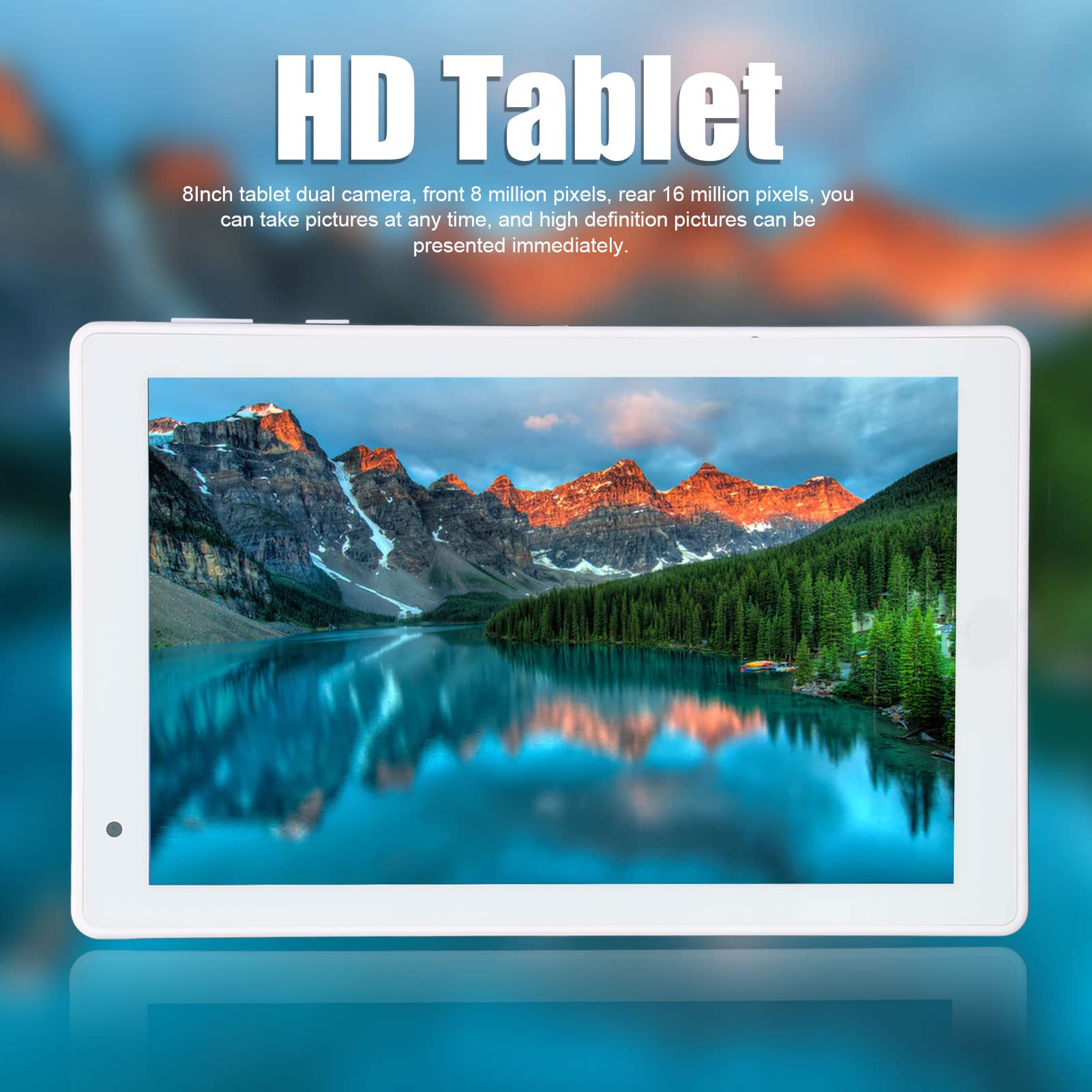 8 Inch Android Tablet for Kids Ages 2-5 - 1920x1080 FHD Display, 8000mAh Battery, 4GB RAM 64GB ROM, Dual Camera, Dual SIM, 3 Card Slots - Perfect for Learning, Entertainment & Travel (Blue)
