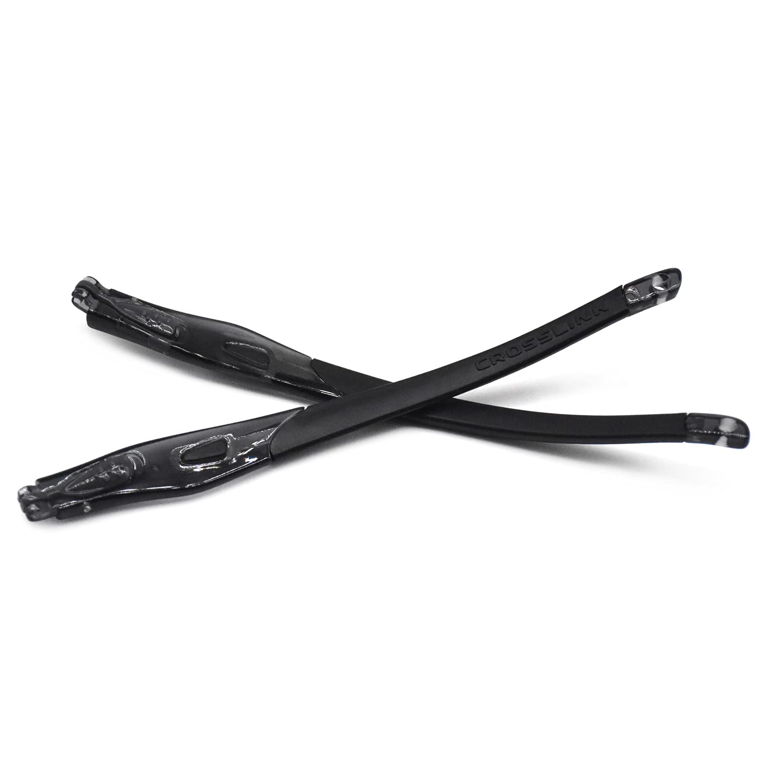 HKUCO Rubber Replacement Nose Pads & Temple Tips for Oakley Crosslink Sweep/Switch Sunglasses - Transparent Black Frame Accessories for Sports & Outdoor Activities