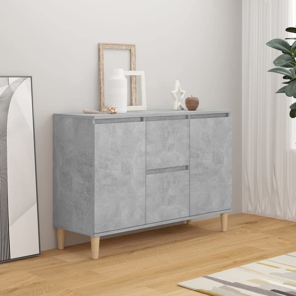 Modern Kitchen Buffet Server with 2 Cabinets & 2 Drawers - Dining Room Sideboard, Living Room Storage Organizer, Entryway Cupboard - Space-Saving Home Furniture in Concrete Gray | Perfect for Small Space Organization & Dinner Party Serving