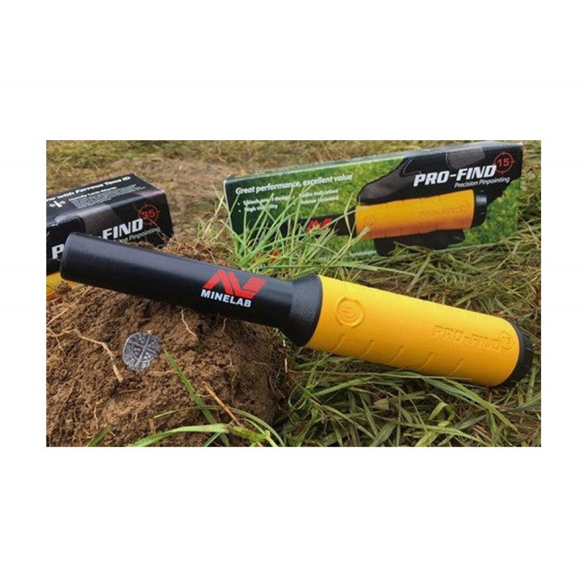 Minelab Pro Find 15 Pinpointer Metal Detector - Waterproof & Lightweight for Treasure Hunting, Gold Prospecting & Beach Searching