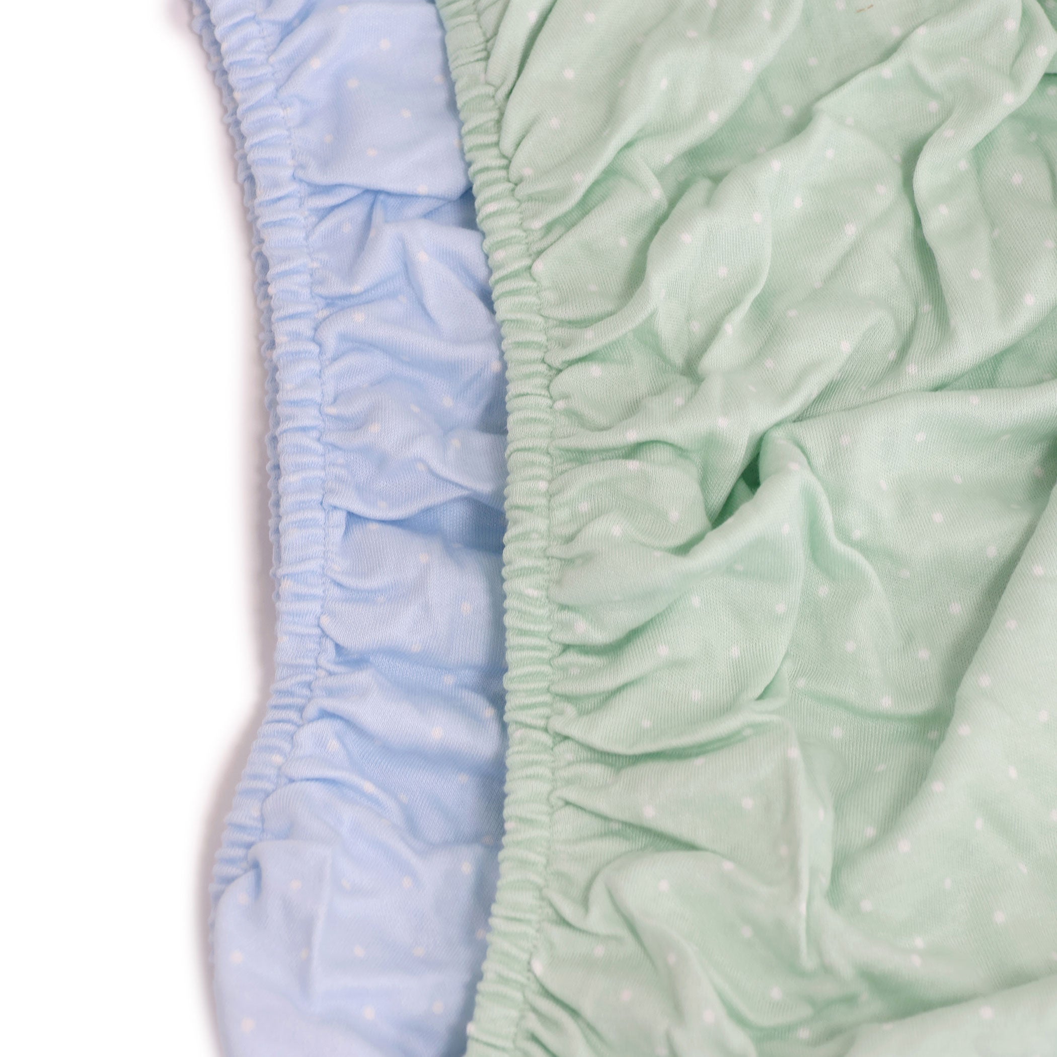 2-Pack Jersey Cotton Co-Sleeper & Bedside Sleeper Fitted Sheets - Blue & Sage - Soft & Breathable for Baby Bassinet & Crib - Perfect for Nursery, Daycare & Travel
