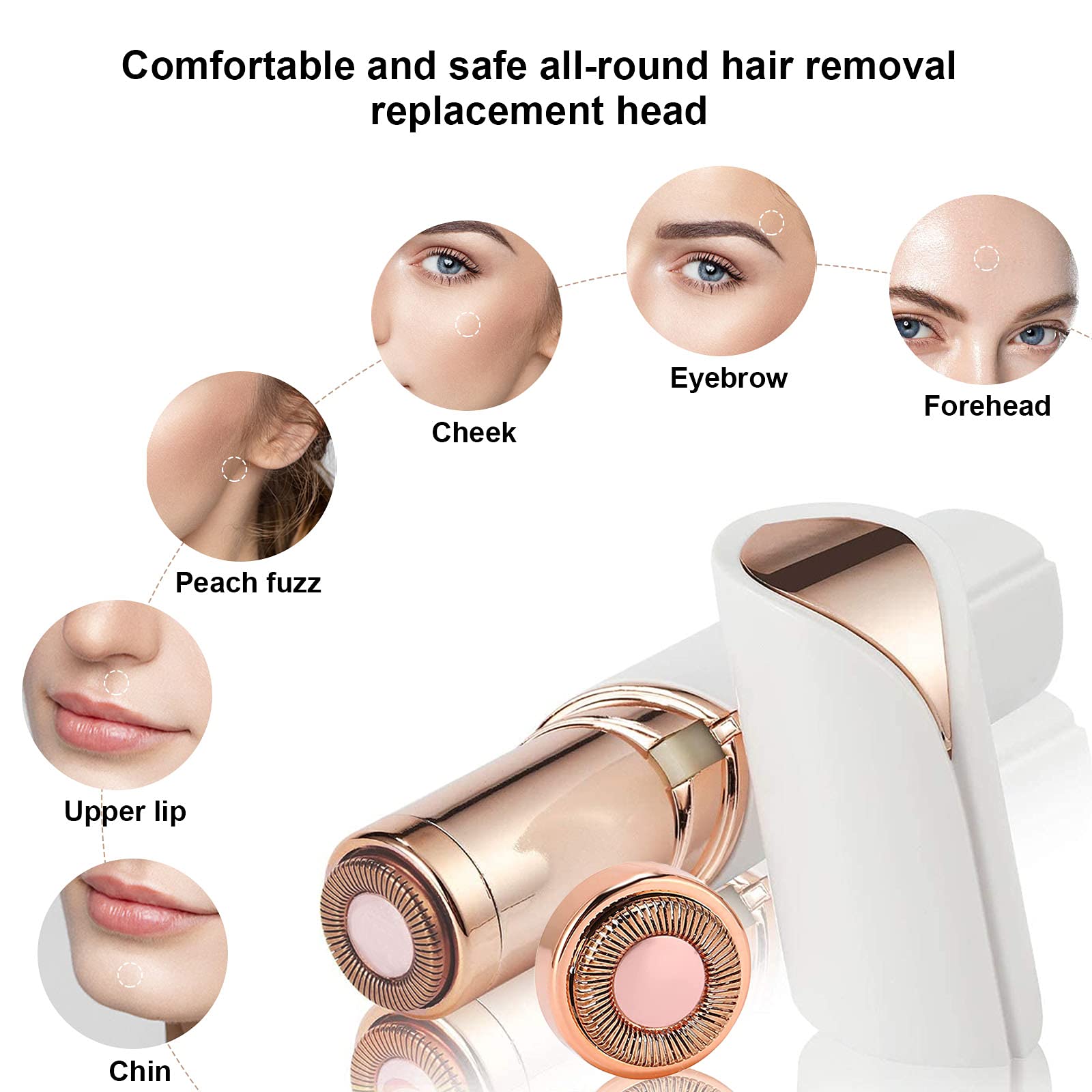 2PCS LinMei Replacement Heads Compatible for GEN 1 Finishing Touch Flawless Women's Painless Hair Remover with Cleaning Brushes - Smooth Facial Hair Removal for Women at Home & Travel