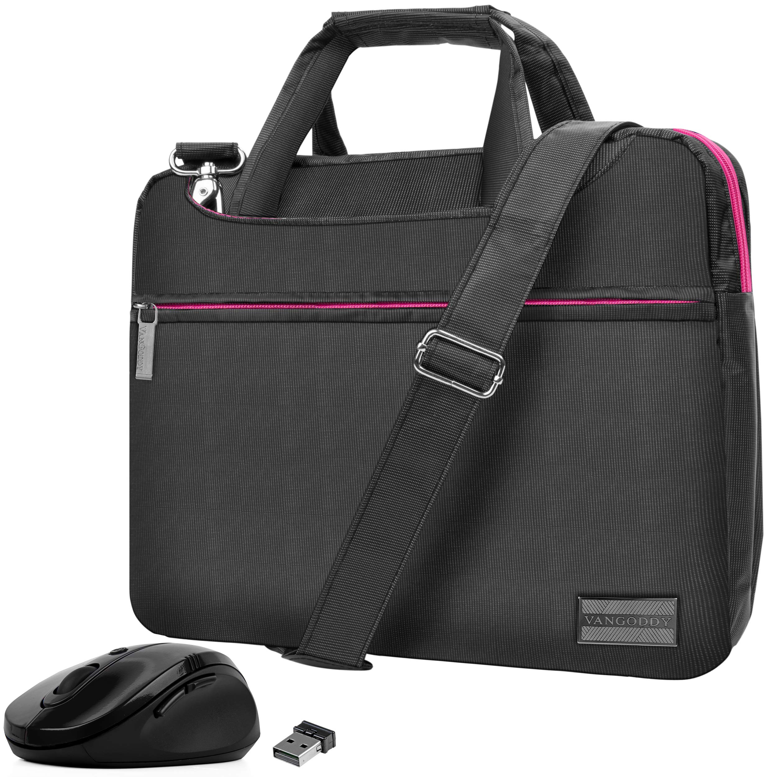 Slim Pink 13.3-inch Laptop Shoulder Bag with USB Mouse for MacBook Air & Pro 13