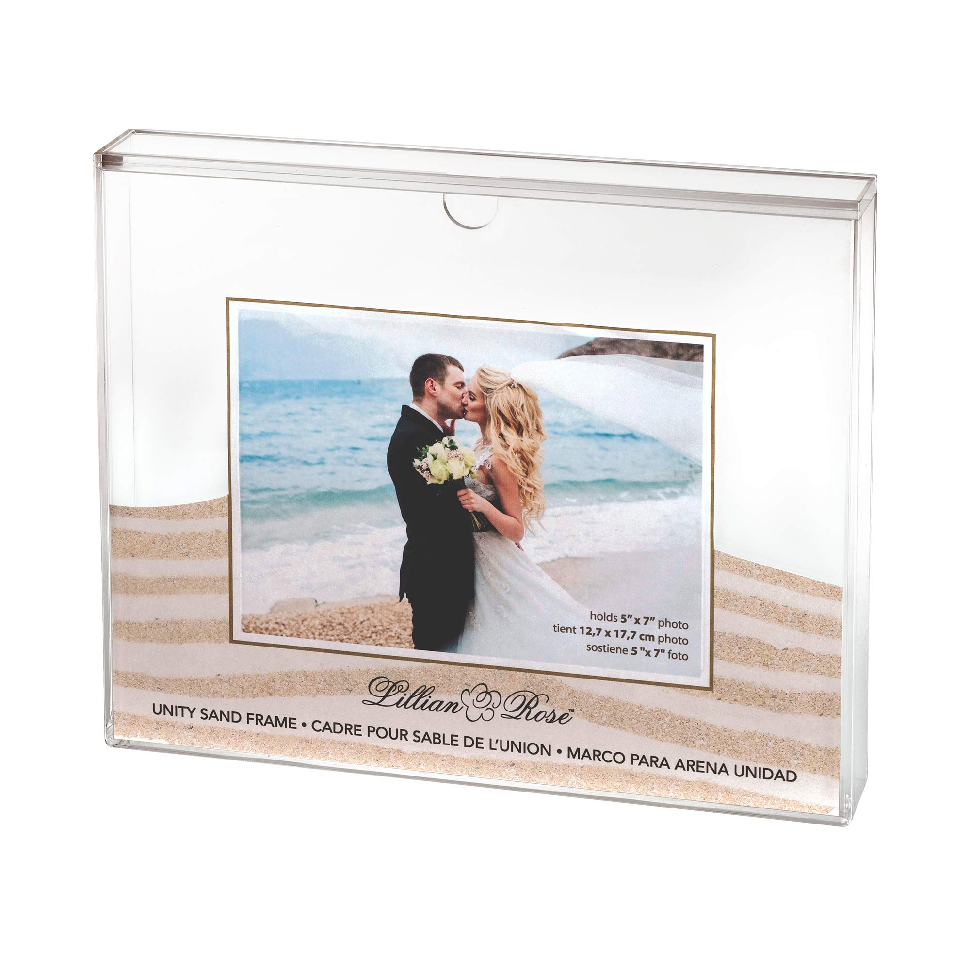 Lillian Rose Clear Acrylic Unity Sand Ceremony Photo Frame - Wedding Keepsake for Couples, Bridal Shower Gift, Anniversary Display - Perfect for Wedding Ceremonies, Vow Renewals & Home Decor