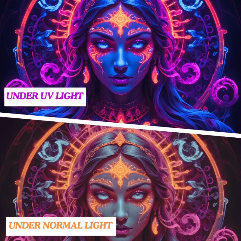 Gateway To Infinity Official Glow in The Dark Tapestry - UV Reactive Wall Art Decor for Bedroom, Living Room & Dorm - Psychedelic Room Decor for Parties & Meditation Spaces