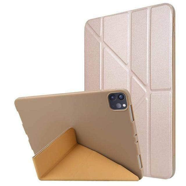 2020 iPad Pro 11 Inch Hybrid PU Leather Smart Trifold Case - Protective Cover with Auto Sleep/Wake for Work, Study & Travel