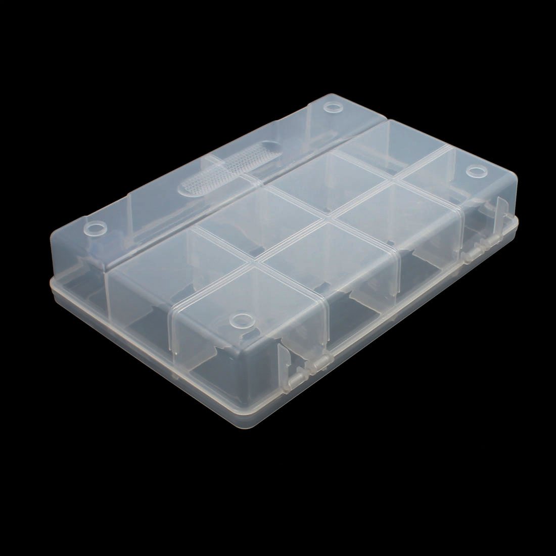 10-Slot Adjustable Rectangle Tool Organizer - Clear & White Electronic Parts Storage Box for DIY, Crafts, and Home Repair Organization