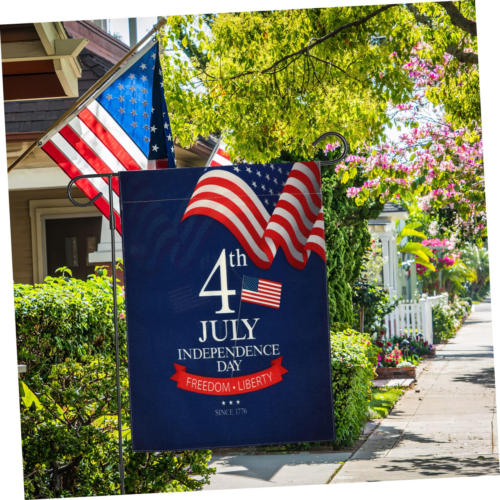 NOLITOY 3-Piece American Independence Day Garden Flag Set - Patriotic July 4th Outdoor Decor with Vibrant Printing for Yard, Porch, and Home Celebration