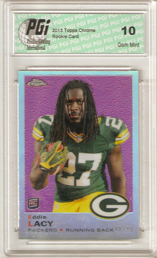 2013 Topps Chrome Eddie Lacy Rookie Card PGI 10 - Rare Football Collectible for Sports Memorabilia Fans & Investment Collectors (Perfect for Display Cases, Man Caves, or Gift for Packers Fans)