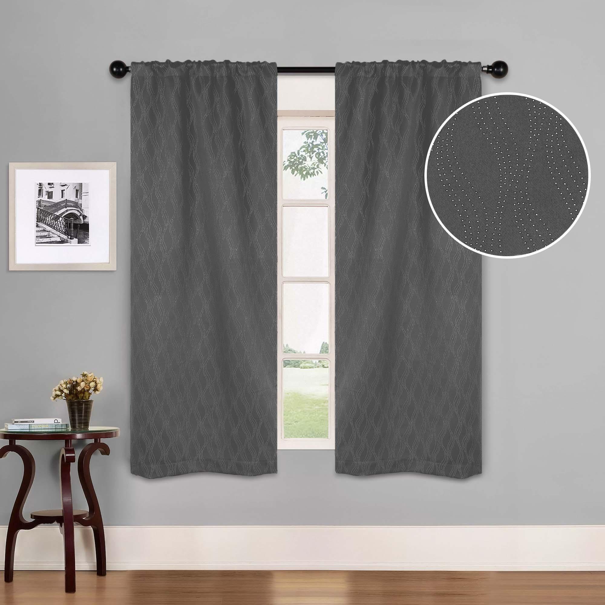 Zuri Textured Washable Blackout Curtains for Bedroom - Thermal Insulated Room Darkening Window Drapes (Set of 2 Panels) - Perfect for Nursery, Home Theater & Light Sleepers