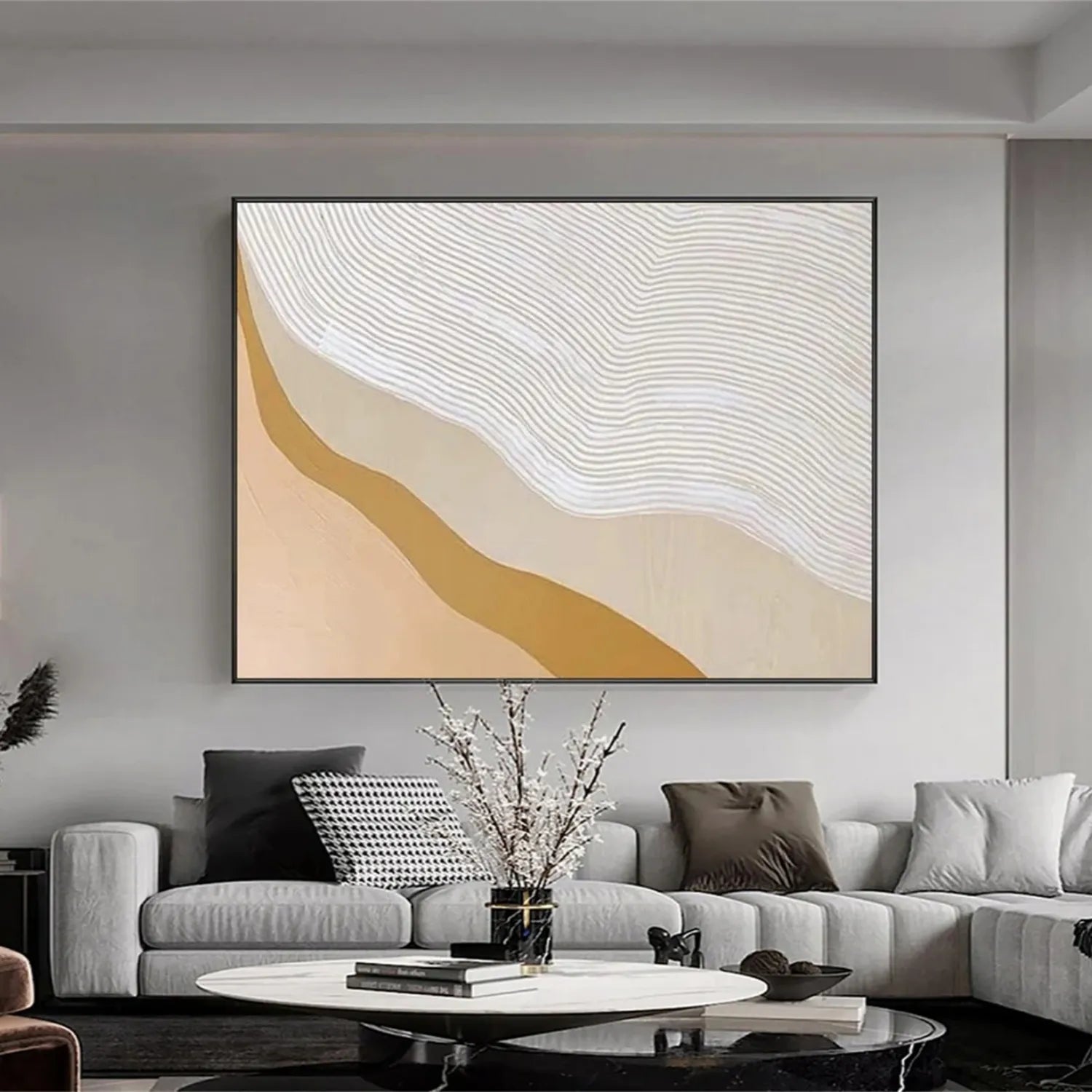 Abstract Painting #AB 203 - Modern Wall Art for Living Room, Bedroom & Office Decor | Large Canvas Artwork for Home & Commercial Spaces