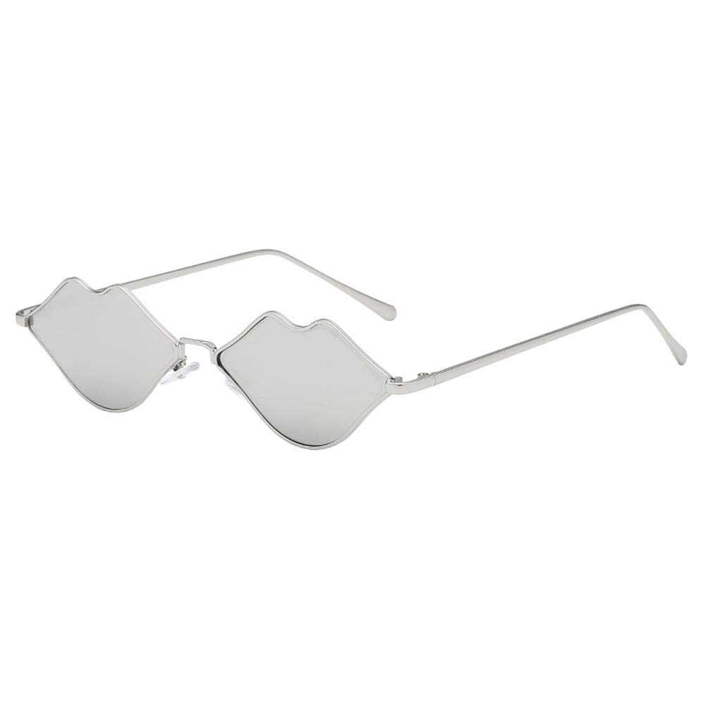 FORUU Retro Vintage Sunglasses for Women & Men - Fashion Unisex Irregular Lip-Shaped Eyewear - Perfect for Beach, Driving, and Outdoor Activities
