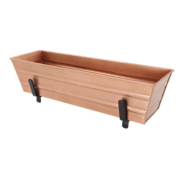 Small Decorative Flower Box with Sturdy Railing Brackets - Perfect for Balcony, Porch & Window Garden Decor