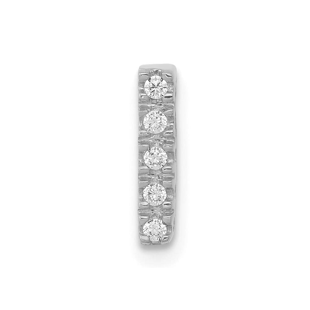 14K White Gold Diamond Initial 