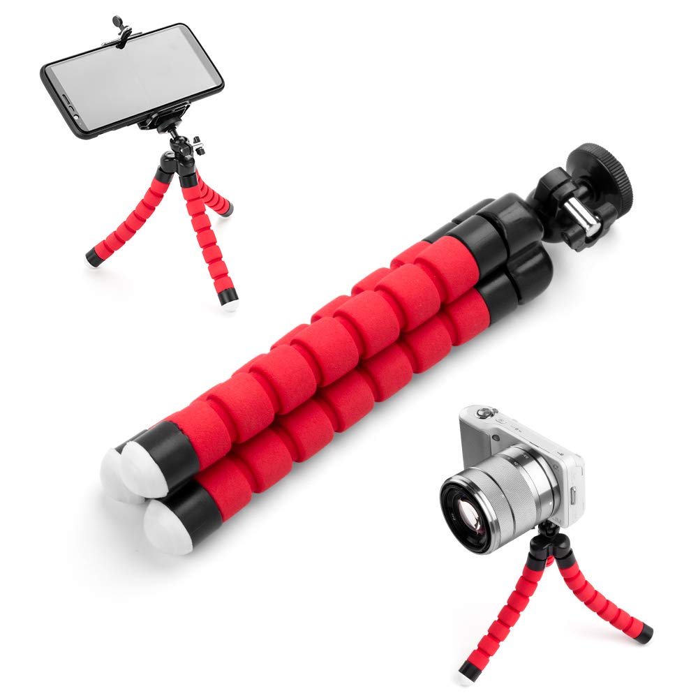 Portable Flexible Mini Tripod Stand for Smartphone & GoPro - Compact Camera Holder with Phone Mount, Red | Perfect for Vlogging, Travel & Outdoor Photography