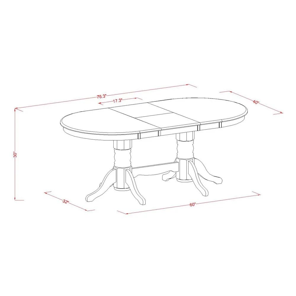 East West Furniture VAAB5-LWH-02 5-Piece White Linen Dining Set - 40x76 Inch Oval Table with Butterfly Leaf & 4 Light Beige Fabric Parsons Chairs - Perfect for Kitchen, Breakfast Nook & Small Space Dining Rooms