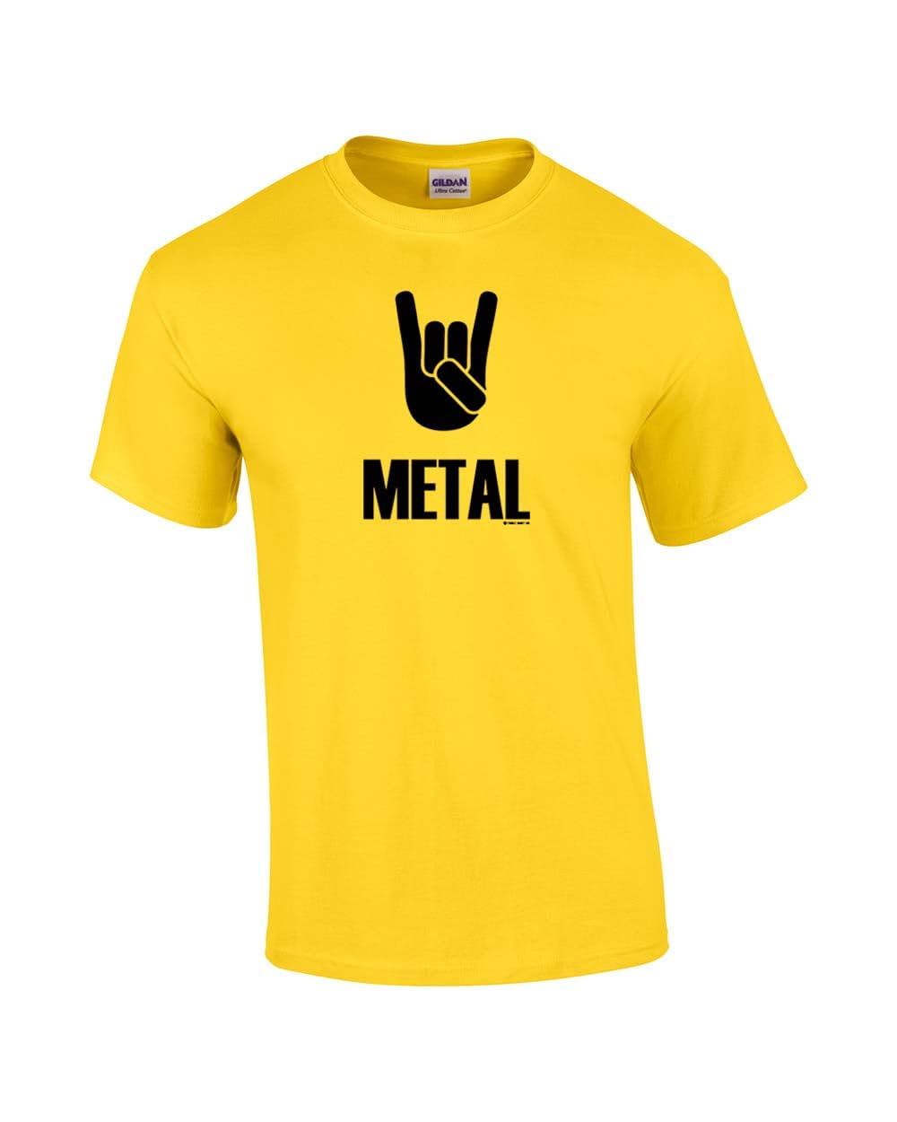 Heavy Metal Short Sleeve T-Shirt - Vintage Rock Band Tee with Bullhorn & Horns Design - Perfect for Concerts, Music Festivals & 80s 90s Retro Parties