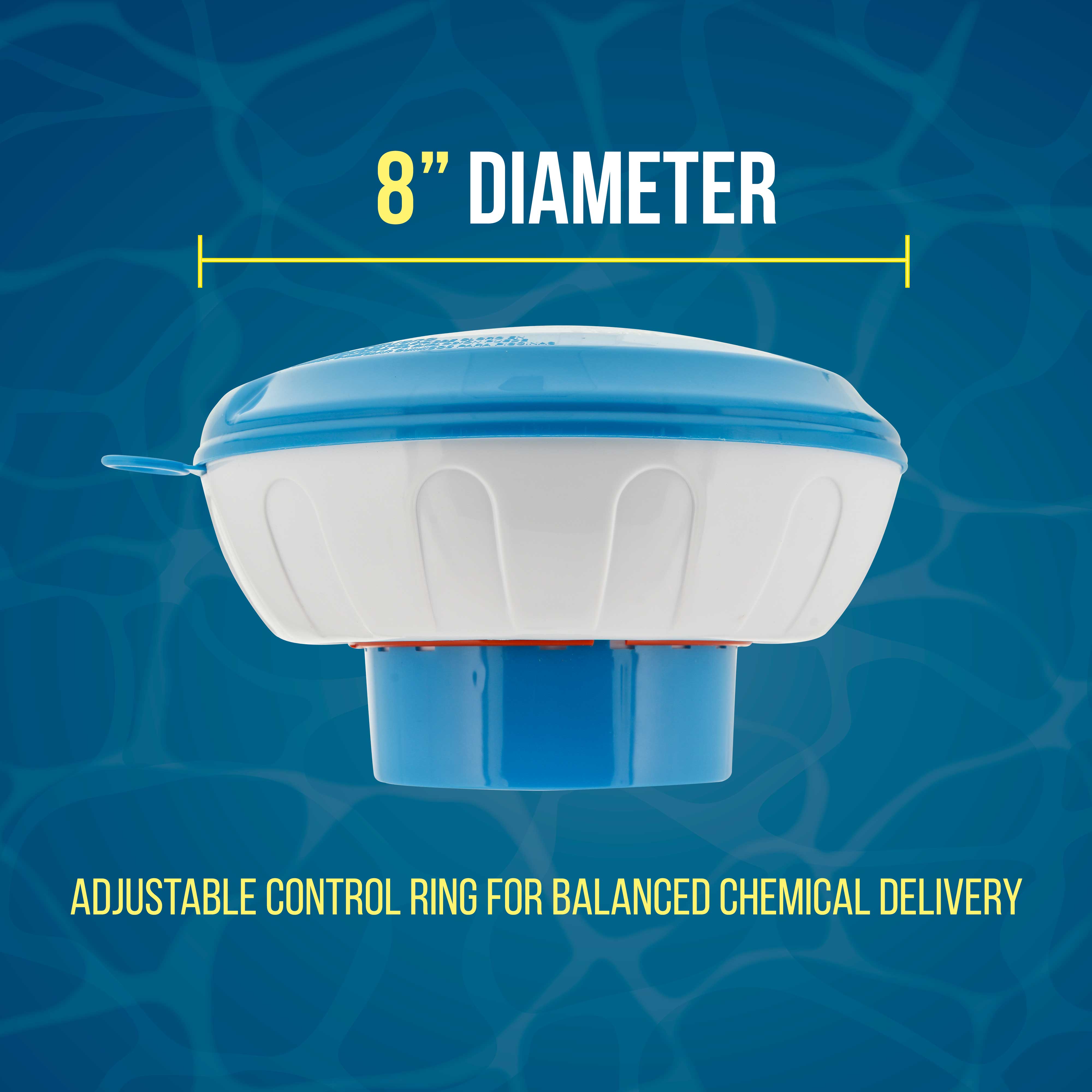 U.S. Pool Supply® Floating Pool Chlorine & Bromine Dispenser with Pop-Up Refill Indicator - Holds 3-4 Tablets, 8
