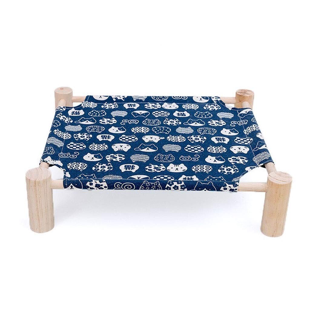Washable Removable Pet Bed for Cats & Dogs - All Seasons Universal Cat Litter, Summer Hammock Kennel Dog Bed in Navy Blue (Supports 17.5kg) - Perfect for Home, Office & Travel Use