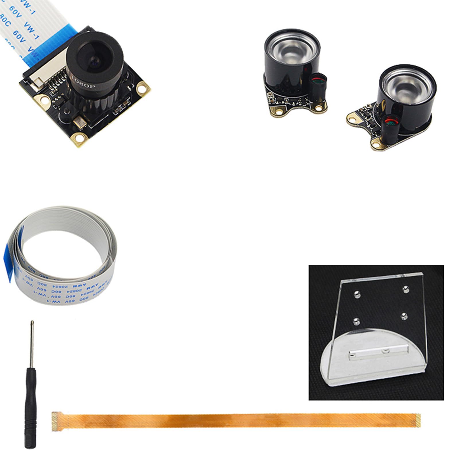 7-in-1 Adjustable Night Vision Camera Module Kit for Raspberry Pi - Perfect for DIY Security Systems, Home Surveillance, and STEM Projects