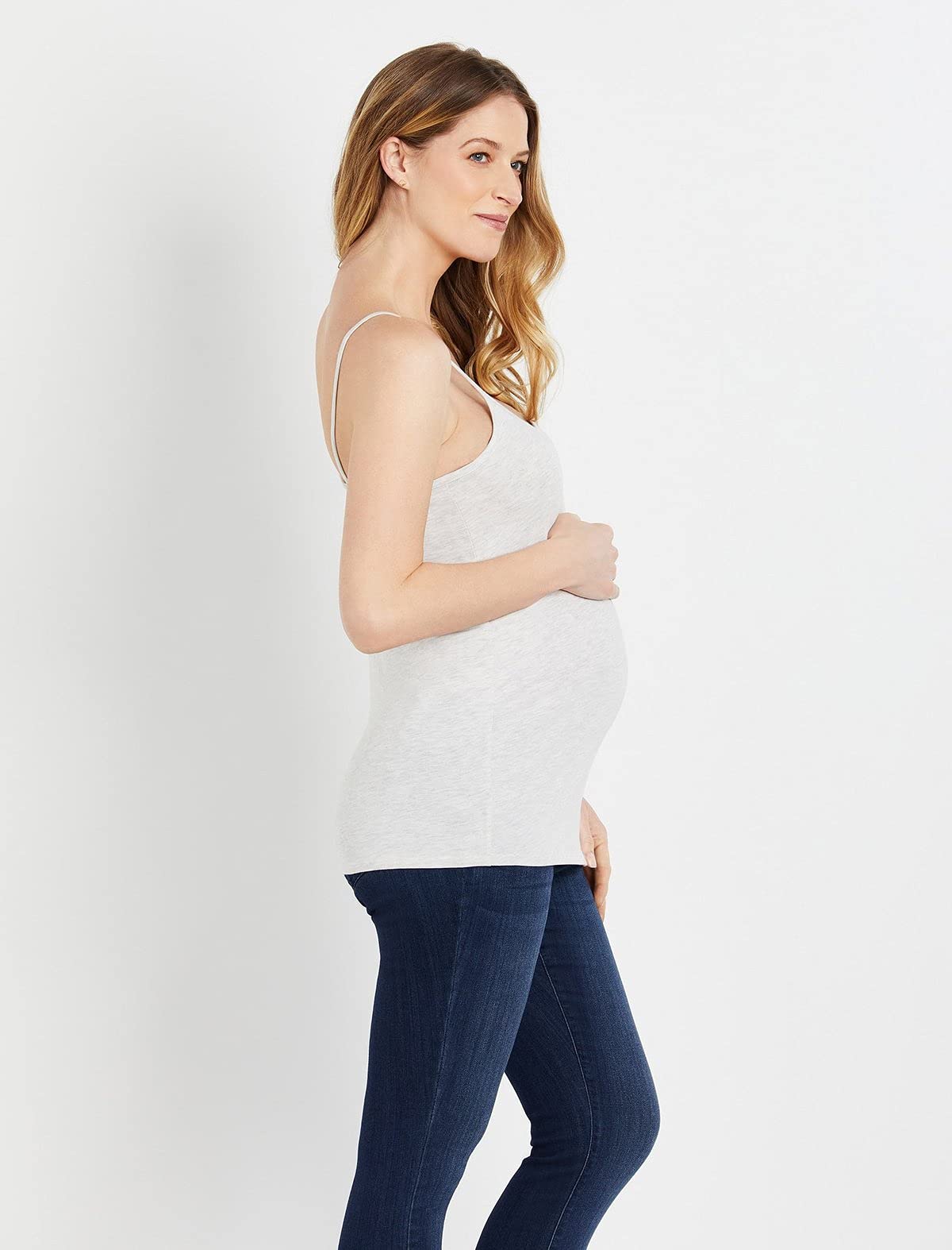 Motherhood Maternity Women's Scoop Neck Cami Tank Top - Soft Stretchy Nursing & Pregnancy Essential - Perfect for Maternity Wear, Breastfeeding & Everyday Comfort