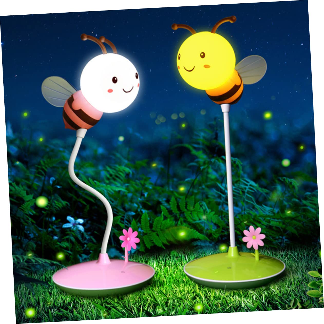 Artibetter 3-Pack LED Bee Night Light with Timer & Touch Control - Soft Glow Night Lamp for Kids, Nursery, Bedroom, Living Room | Perfect for Bedtime, Feeding, Nighttime Safety & Decor