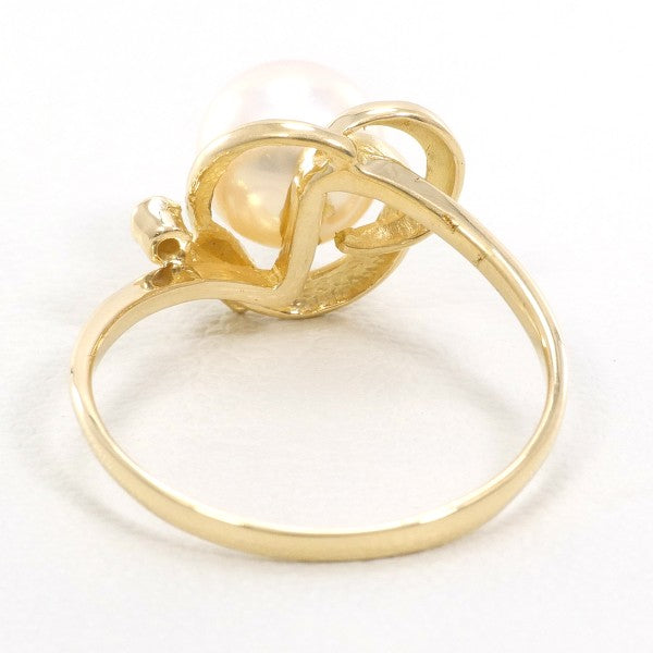 18K Yellow Gold Pearl Diamond Ring for Women - Elegant Bridal, Wedding, Anniversary Jewelry Gift - Perfect for Engagement, Proposal & Special Occasions
