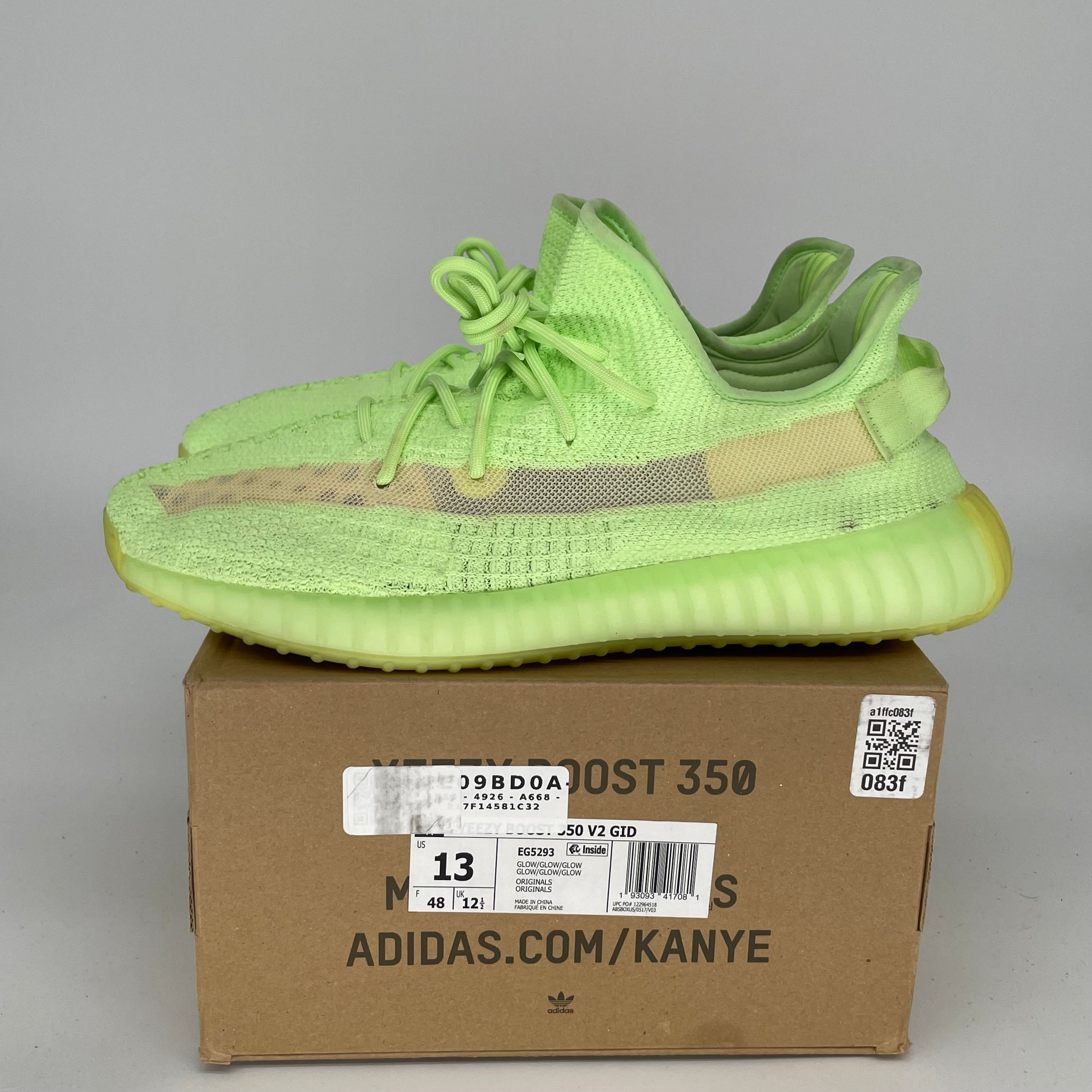 Adidas Yeezy Boost 350 V2 Glow Green - Men's Size 13 Sneakers (EG5293) | Running, Gym & Casual Wear