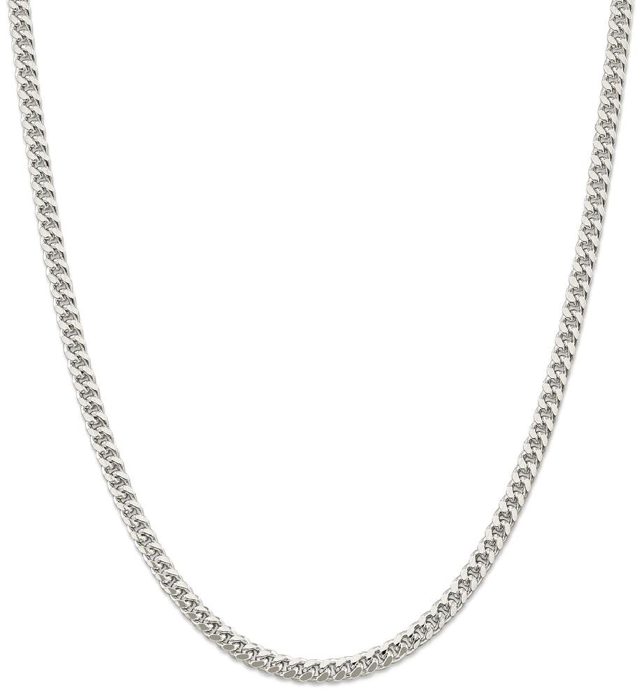 IceCarats 925 Sterling Silver 5mm Side Curb Link Chain Necklace for Women - Elegant Layering Piece for Everyday Wear & Special Occasions