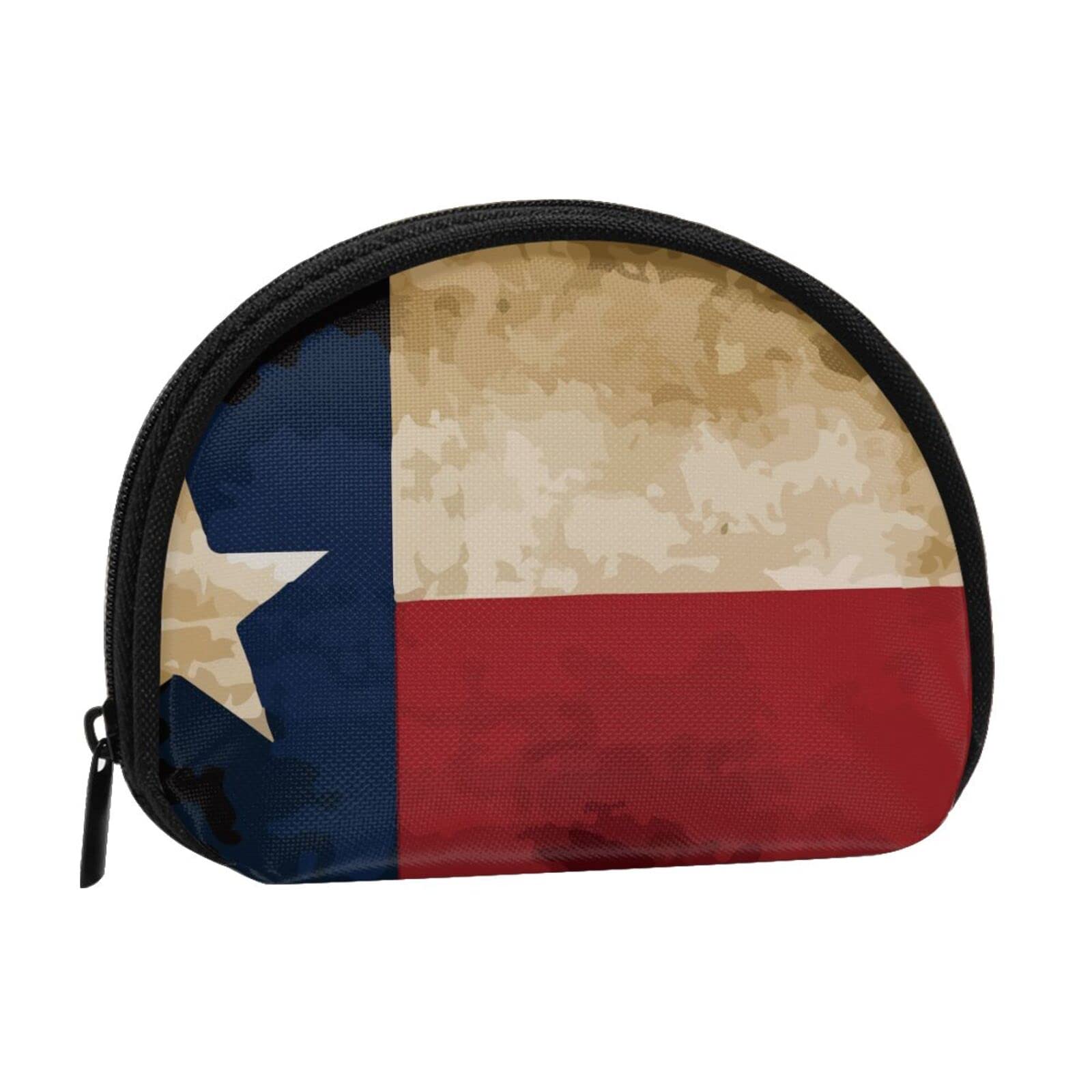 Vintage Texas Flag Girls Oxford Coin Purse - Zippered Change Pouch & Cash Bag for Passport, Cards, Pencils | Lightweight & Washable Travel Wallet for School, Gym, Outdoor Activities
