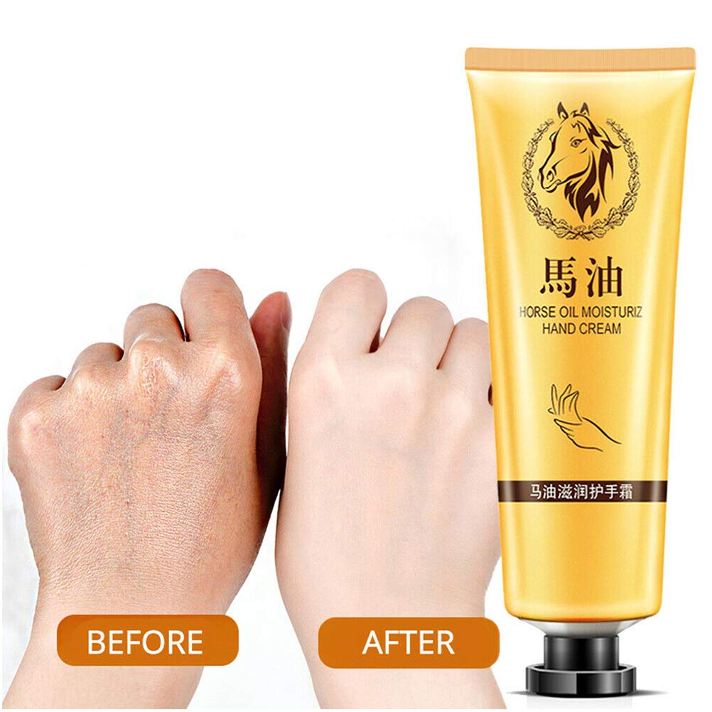 **Hosuho Horse Oil Hand & Foot Cream - 30ml Anti-Aging, Moisturizing & Whitening Cream for Dry Skin - Repairs Cracked Skin & Softens Hands - Perfect for Daily Hydration & Night Care**