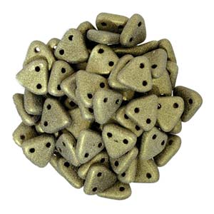Premium Triangle Beads - Metallic Suede Gold Finish (9g Vial) for Jewelry Making, DIY Crafts & Fashion Accessories - Perfect for Necklaces, Bracelets & Earrings