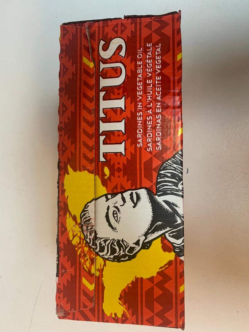 Premium Titus Sardine in Soybean Oil - 50 Pack Case (15oz Cans) | High Protein Canned Fish for Cooking, Salads & Emergency Food Storage