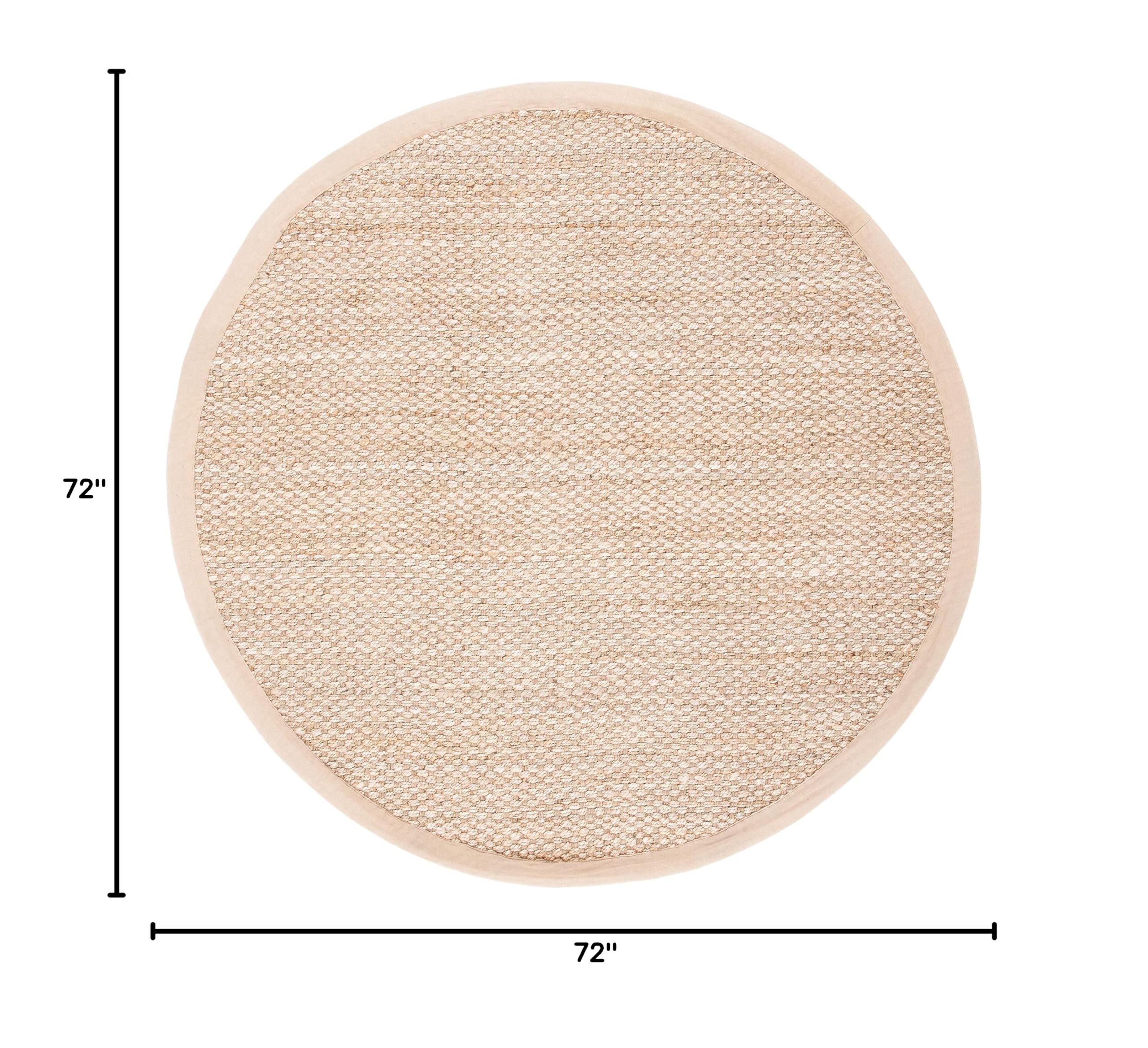 SAFAVIEH Handmade Premium Jute Area Rug 6' Round - Natural Fiber Farmhouse Collection NF267A | Perfect for Living Room, Bedroom & Boho Home Decor