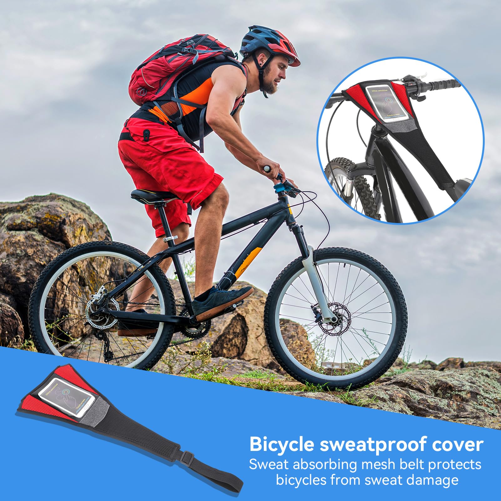 **Bike Trainer Sweat Guard - Sweat Absorbent Frame Protector Cover for Indoor Cycling, Smartphone Protection & Exercise Equipment - Perfect for Spin Bikes, Smart Trainers & Home Workouts**