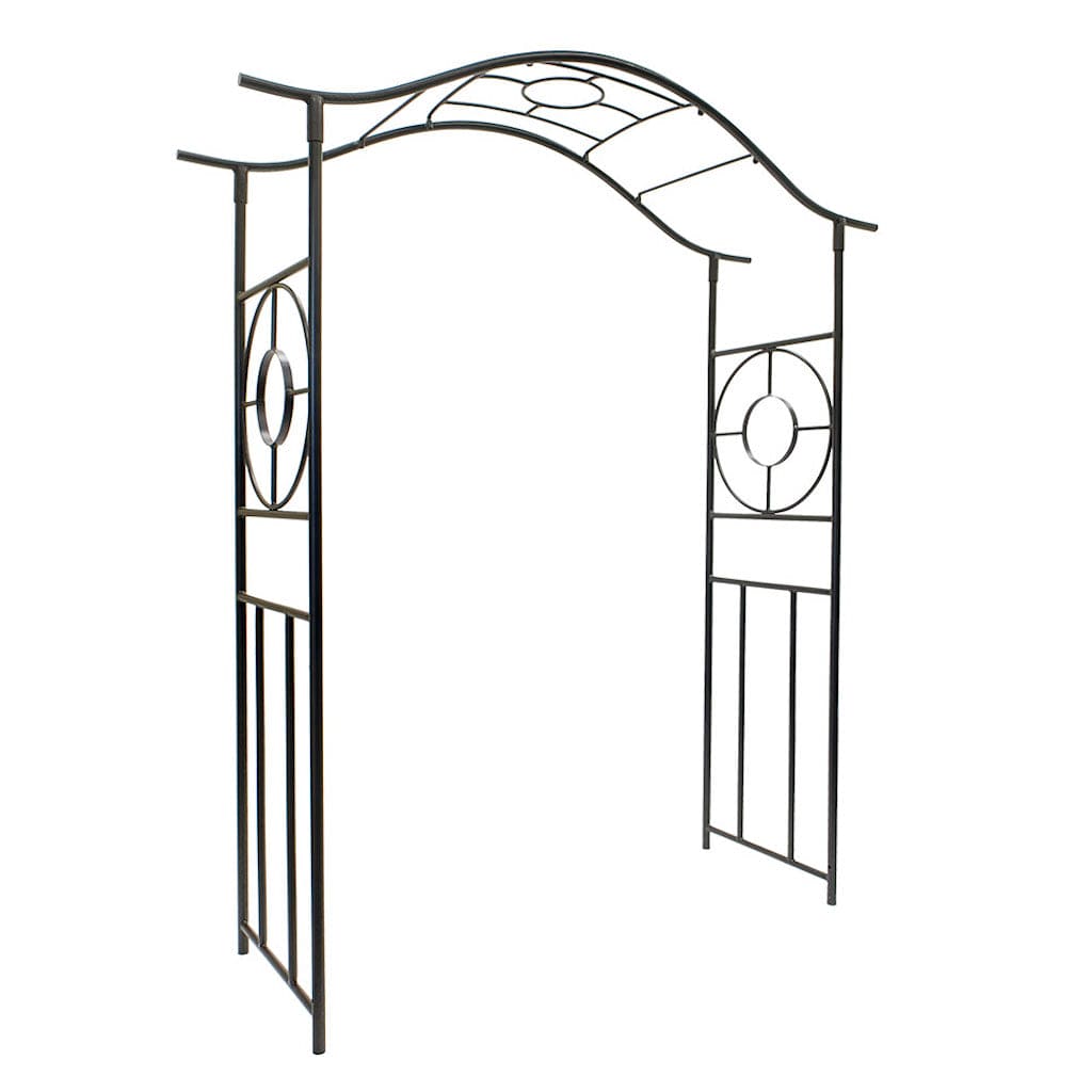 Achla Designs Tuscany Arbor - Elegant Garden Arch for Weddings, Vineyards & Outdoor Decor | Rustic Metal Arbor for Climbing Plants & Backyard Landscaping