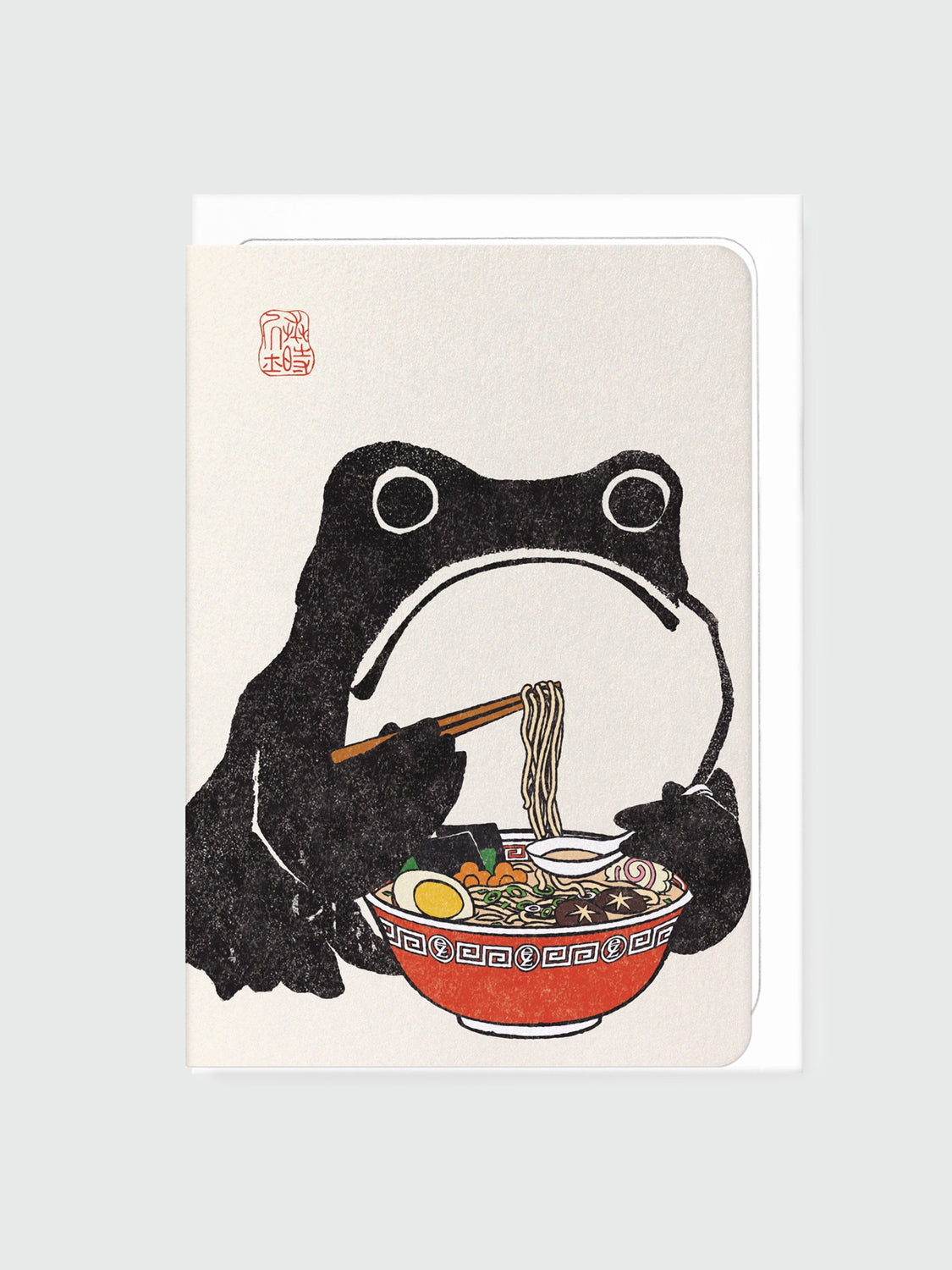 Ramen Frog Greeting Card - Funny Japanese Noodle Themed Card for Birthdays, Holidays & Special Occasions