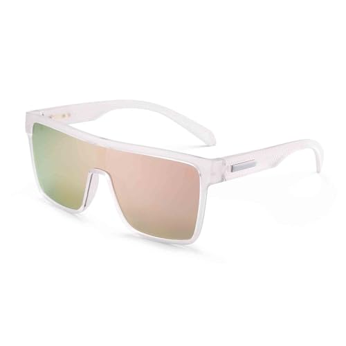 #1 Clear Frame / Polarized Mirror Pink Lens