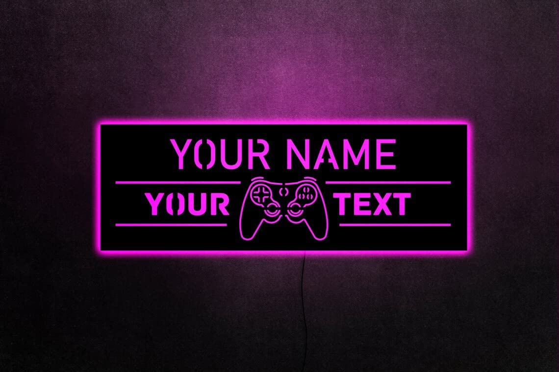 Custom LED Neon Gamer Tag Sign - Personalized Gaming Room Decor for Bedroom, Man Cave & Esports Setup - Cool RGB Lighting for Streamers & Gamers