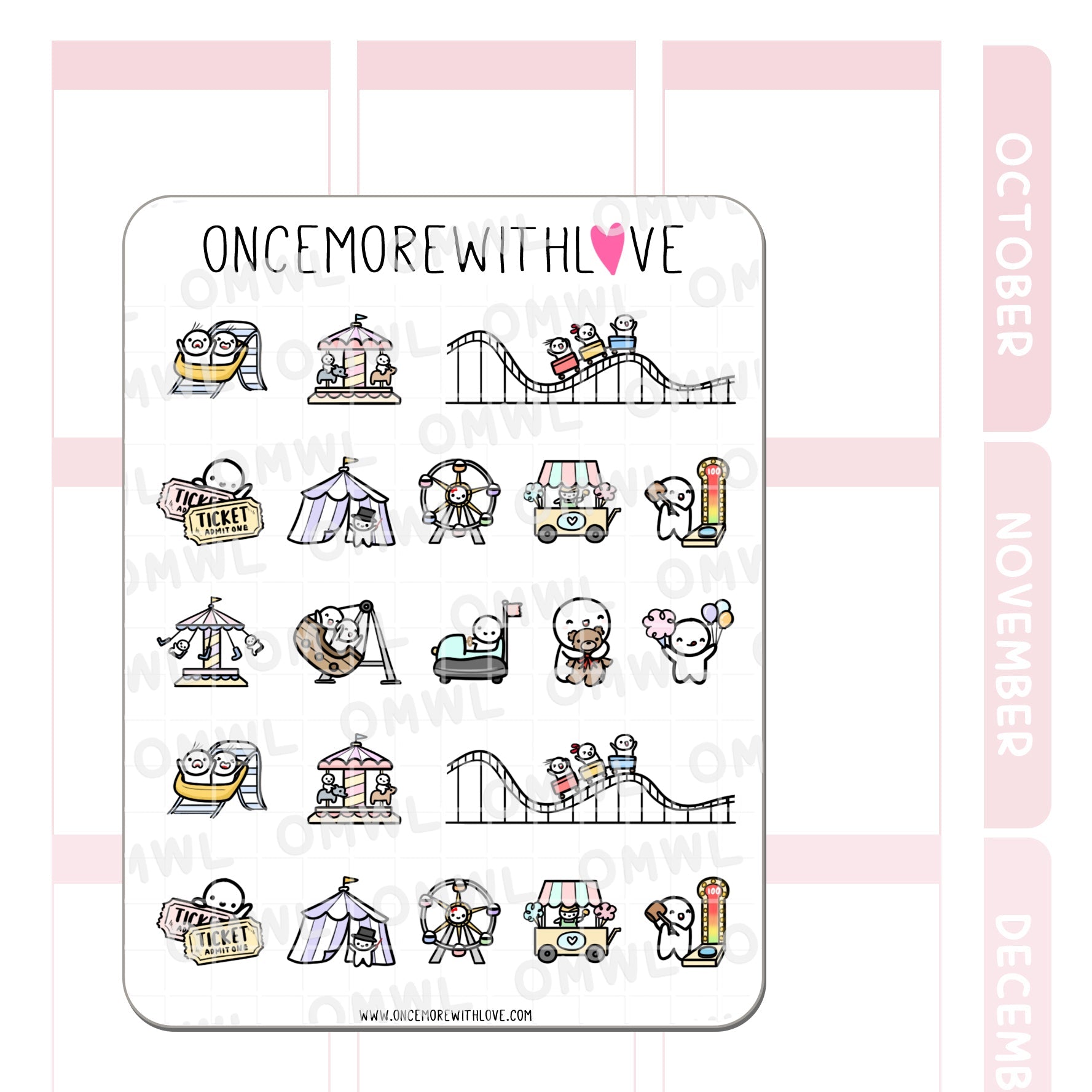 Colorful Carnival Fair Stickers - Bulk Pack of 100 for Scrapbooking, DIY Crafts, Party Decorations - Perfect for Kids' Activities, Event Planning, and School Projects