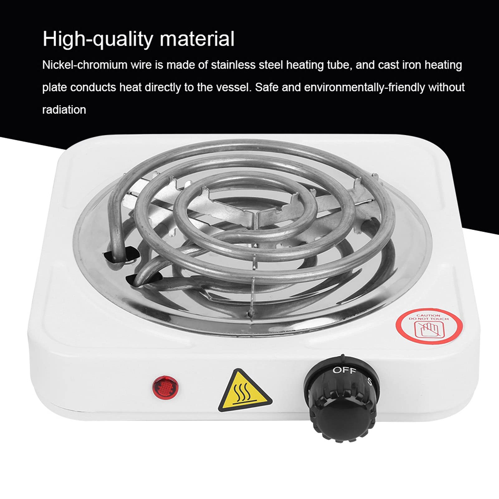 1000W Portable Electric Stove - Stainless Steel Single Burner with US Plug (110V) | Perfect for Small Kitchens, Dorms, Camping & Emergency Cooking
