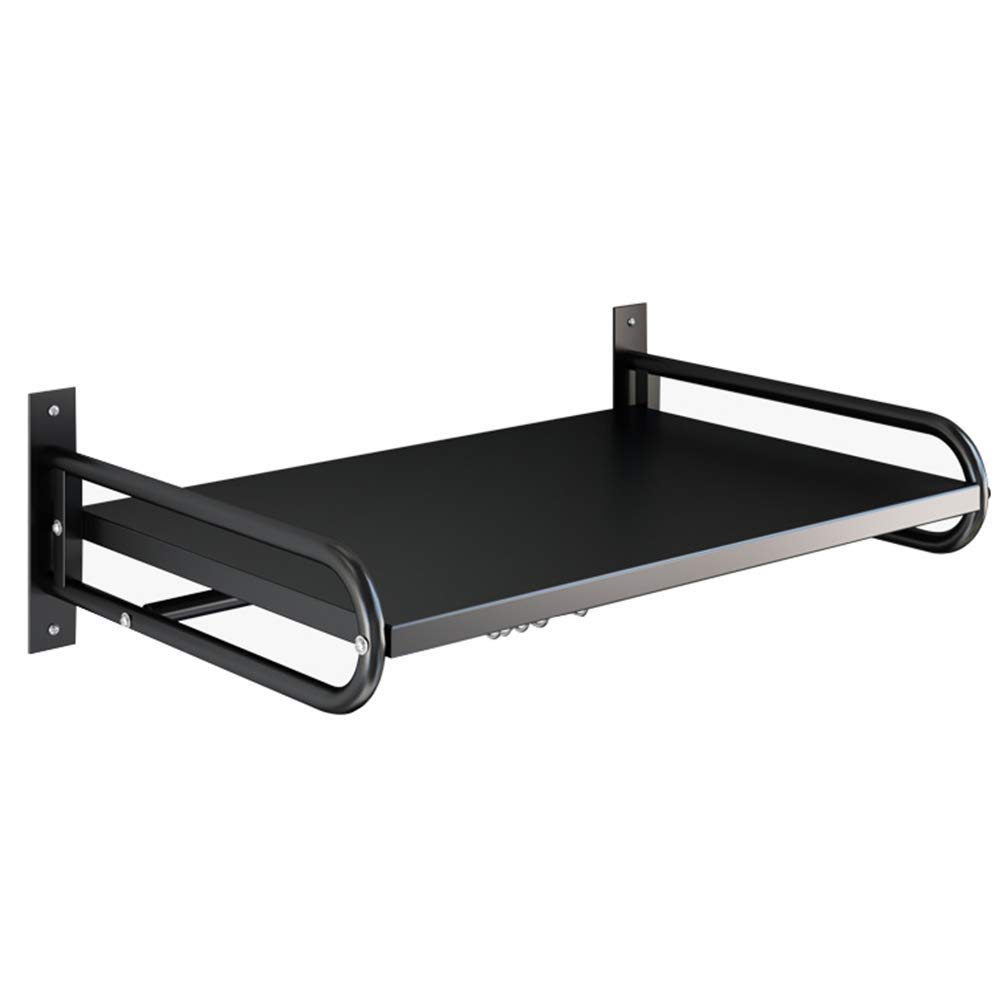 OQHAIR Wall Mounted Kitchen Pot and Pan Rack with Hooks - Matte Black - Space Saving Organizer for Pots, Pans, and Utensils - Perfect for Small Kitchens, RVs, and Apartments