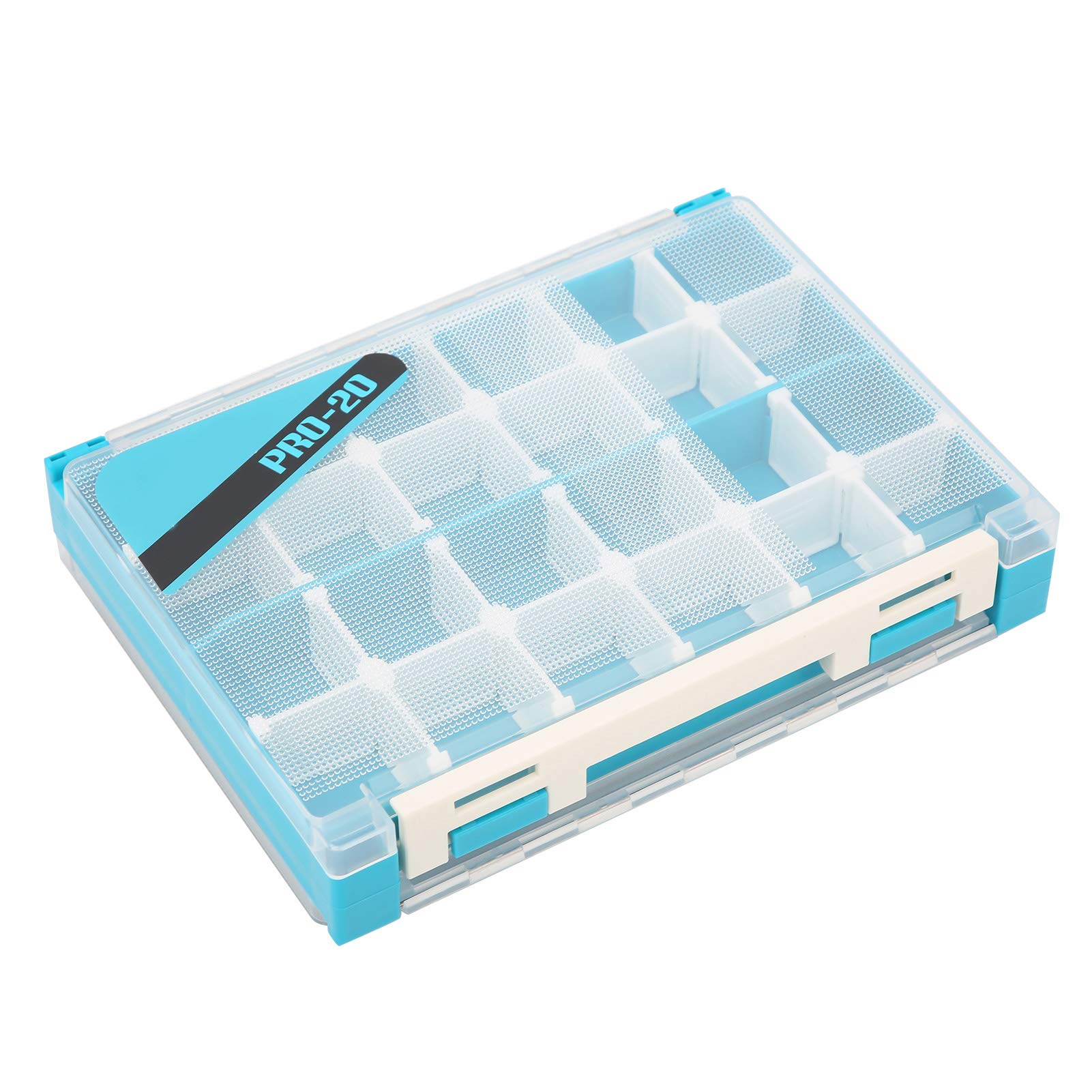 Qqmora Double Sided Fishing Tackle Box - Portable Fishing Storage Tray for Hooks, Lures & Accessories (Blue) - Ideal for Boat, Shore & Ice Fishing Trips