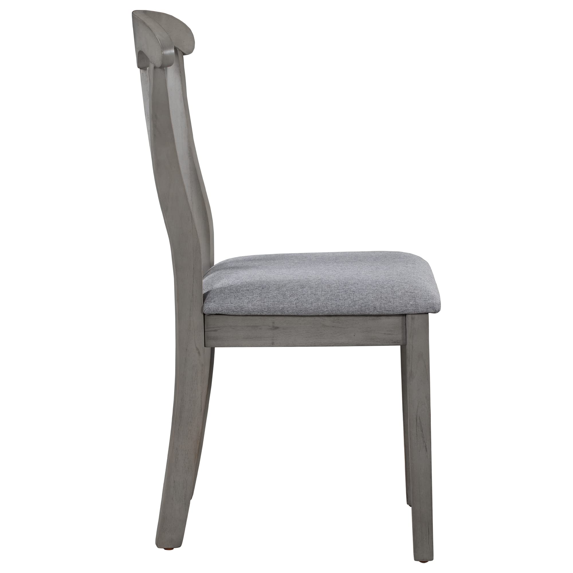 Set of 4 Rustic Wood Upholstered Dining Chairs - Farmhouse Style Kitchen & Dining Room Chairs for Home Decor & Entertaining