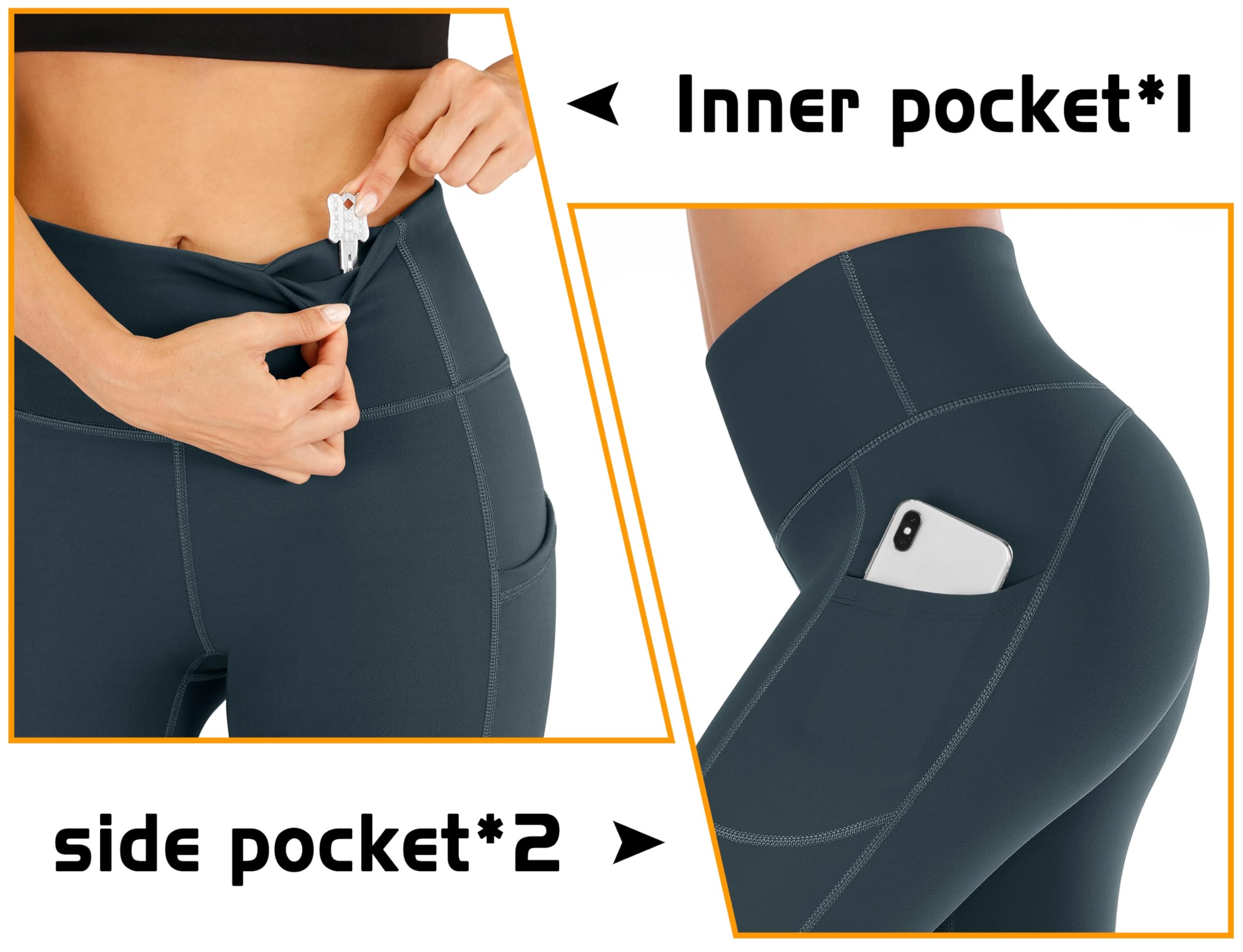 IUGA High Waisted Yoga Pants for Women with Pockets - Breathable Workout Capri Leggings for Running, Gym & Yoga | Plus Size Activewear for Women