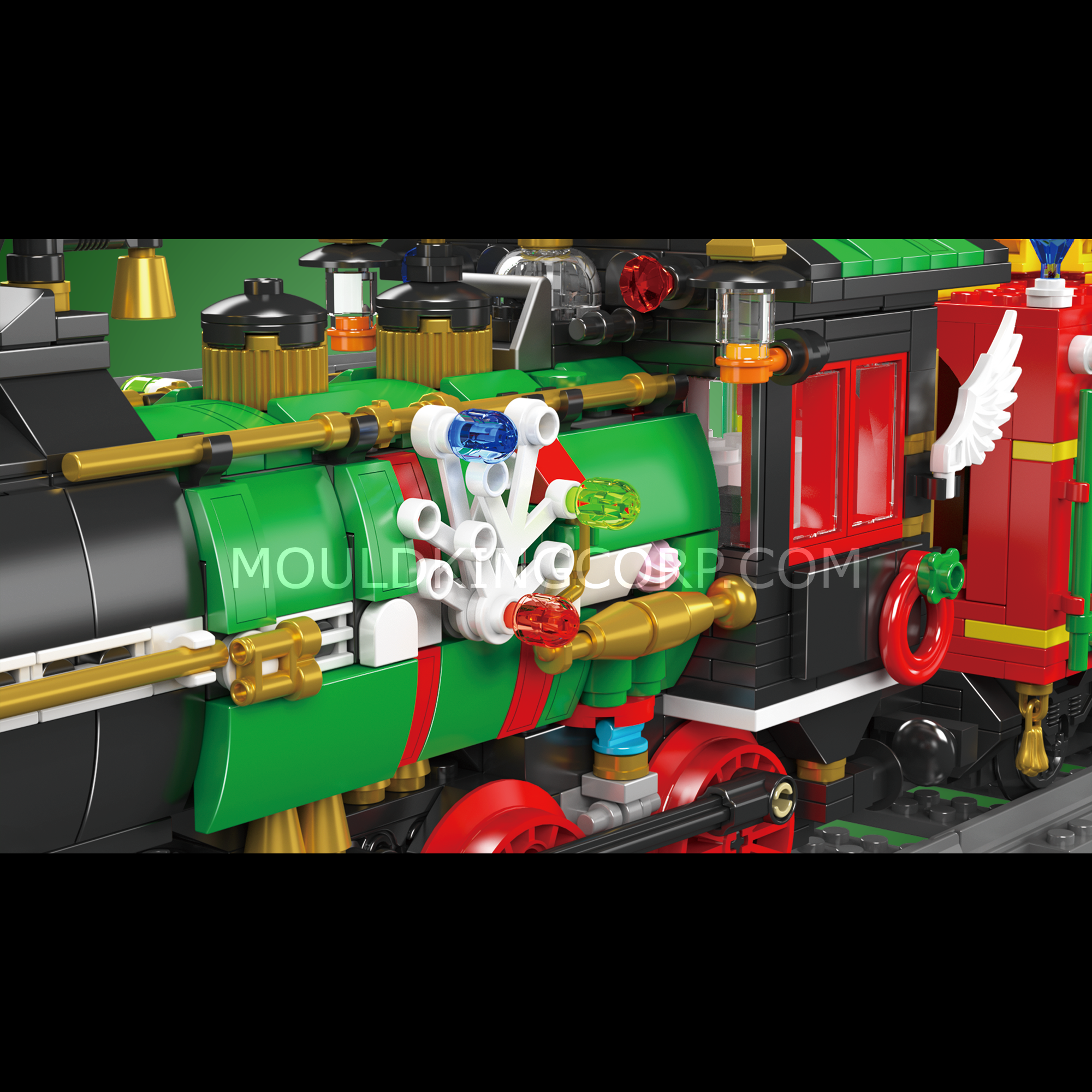 MOULD KING 12012 Christmas Train Building Set with Light & Music - 1,457 Pieces Holiday Model Train for Kids & Adults | Perfect for Christmas Decorations, Holiday Displays & Train Enthusiasts