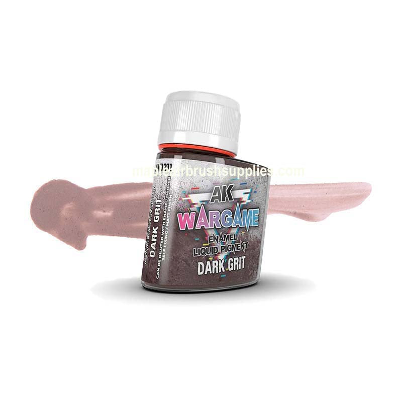 AK Dark Grit Wargame Liquid Pigments - Premium Miniature Painting Wash for Warhammer, D&D & Tabletop Gaming - Perfect for Shading, Weathering & Realistic Effects