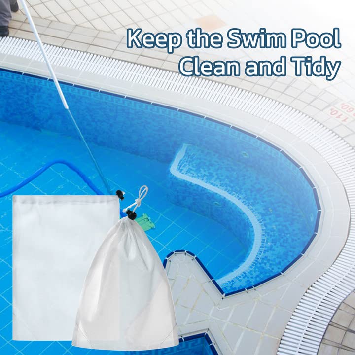 Pool Cleaner Vacuum Replacement Bag - Durable Nylon Fine Mesh Net with Pull & Lock for Leaf Catcher, Bagger, Vacuum, Gulper - 11.8